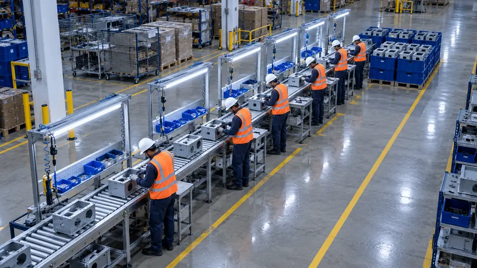 Example: camera-based OEE monitoring on a manual assembly line.